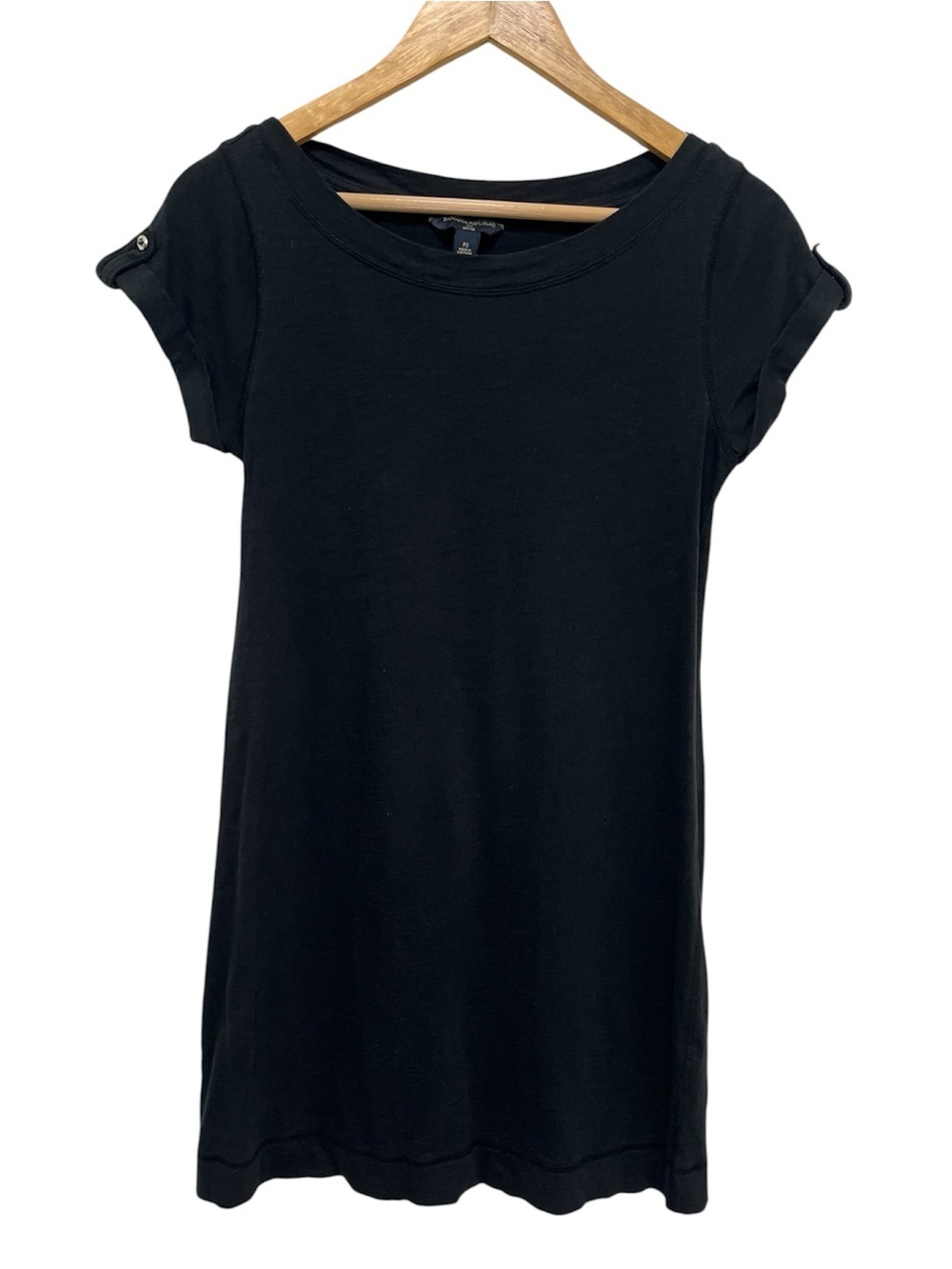 BANANA REPUBLIC Black Cotton Tee Shirt Dress Size Small Petite